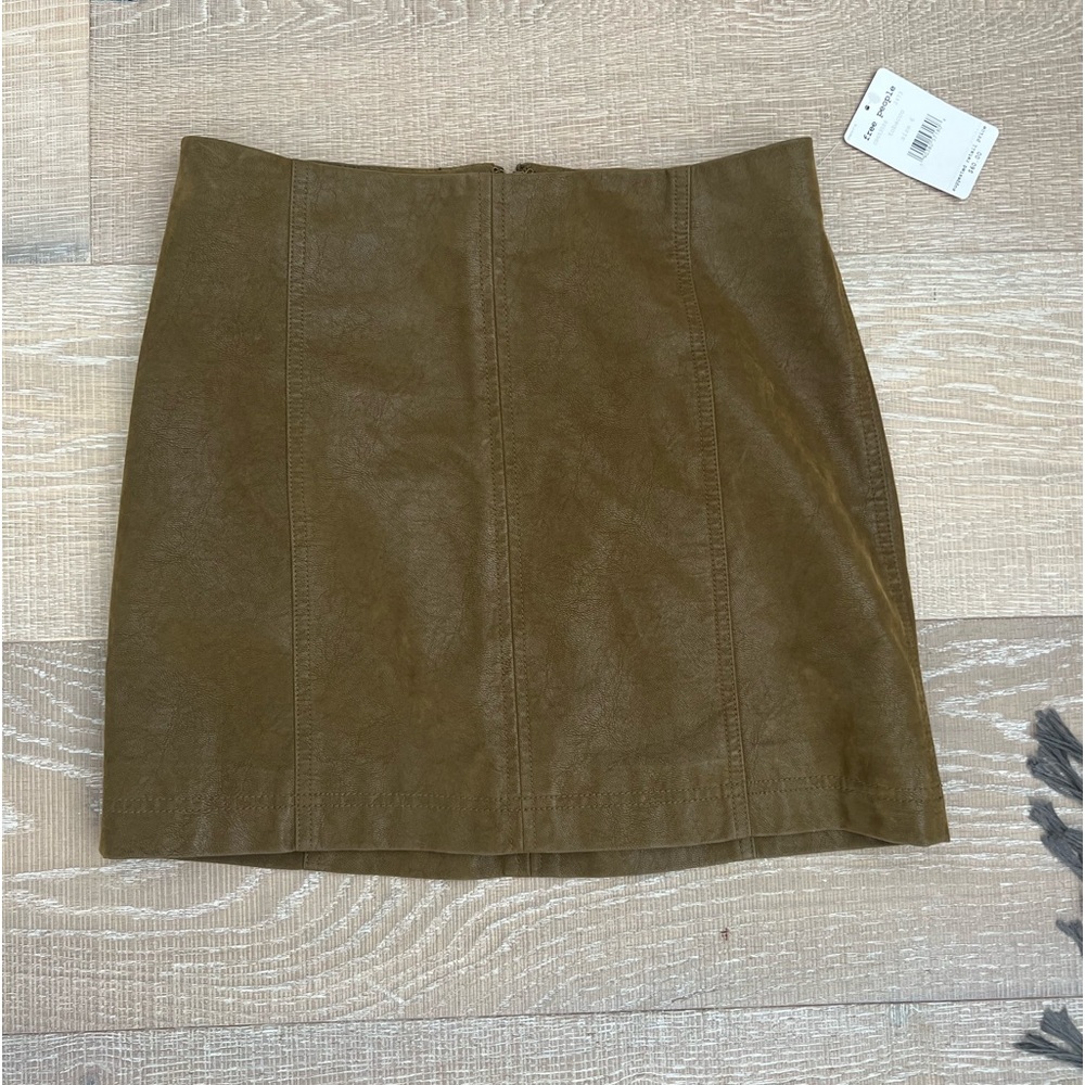 BRAND NEW WITH TAG free people faux leather pencil skirt